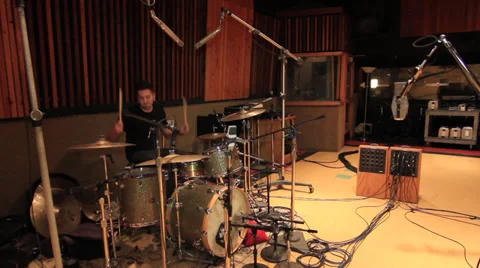 Recording Studio Drummer 17 库存影片 35872864