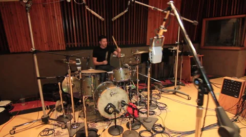 Recording Studio Drummer 19 Video stock 35868819