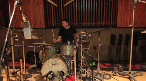 Recording Studio Drummer 20 Stock Footage 35872535
