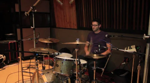 Recording Studio Drummer 22 Stock Footage 36118090