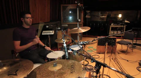 Recording Studio Drummer 26 Stock Footage 36117131