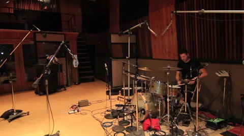 Recording Studio Drummer playing 11 Video stock 35871822