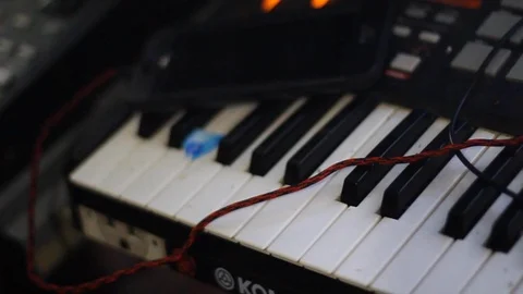Recording Studio Electronic Piano Stock-Footage 112279418