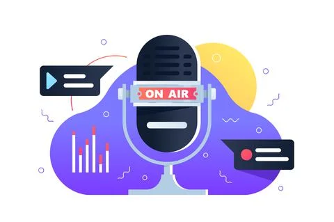 Recording studio elements Stock Illustration