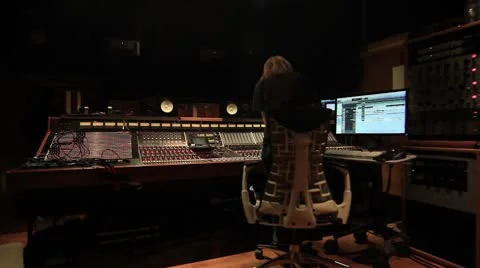 Recording Studio engineer mixing  23 Stock Footage 8839951
