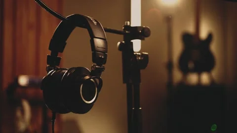 Recording studio equipment close-up empty shot Stock Footage 319548537