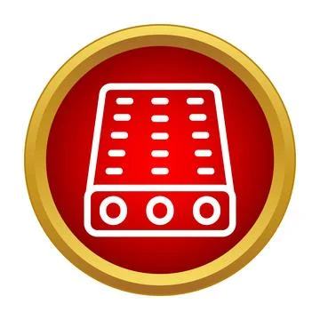 Recording studio equipment icon in red circle イラスト素材