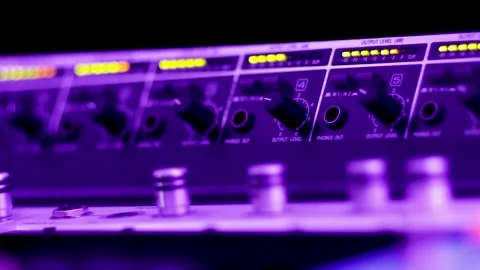 Recording studio LED audio levels Video stock 170788610