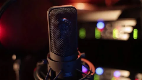 Recording studio microphone Stock Footage 96741449