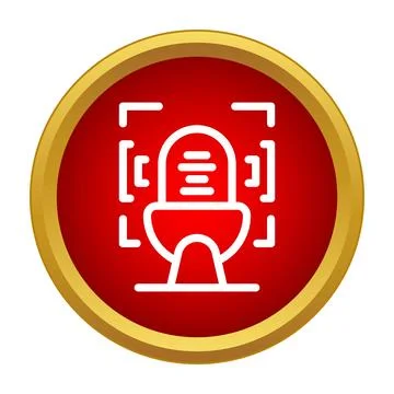Recording studio microphone icon representing audio broadcast Stock Illustration