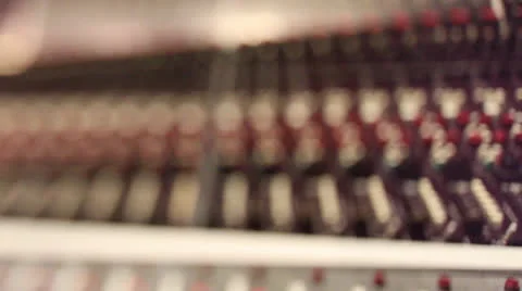 Recording Studio mixing board with camera effects 스톡 동영상 23140990