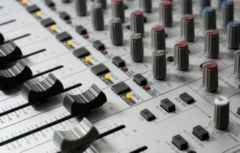 Recording studio mixing console Stock Photos