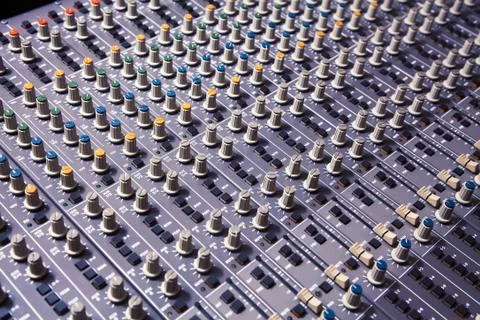 Recording studio mixing console Stock Photos