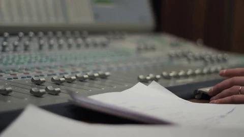 Recording Studio, Mixing Engineer Mixing a Song Stock Footage 82335619