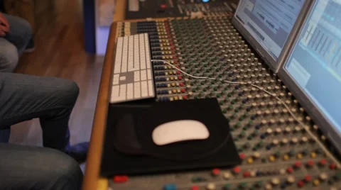 Recording studio, Sound Engineer Mixing Audio Stock-Footage 63014286