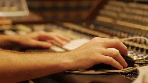 Recording studio sound engineer working Video stock 73910753