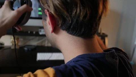 Recording studio specialized facility sound recording mixing audio production Stock Footage 105361326