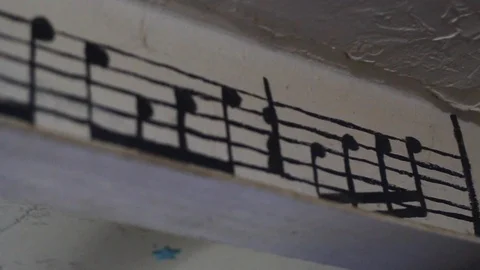 Recording Studio Wall Music Notes Stock-Footage 112279411