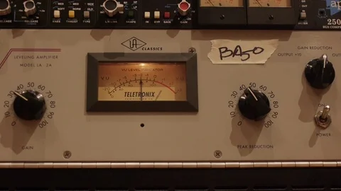 Recording studio_analog VU levels indicator Video stock 73912780
