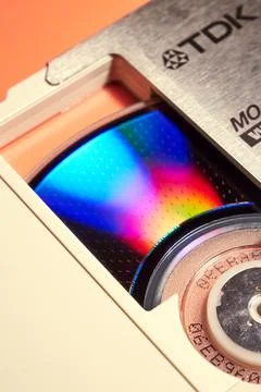 Recording surface of MO disc Stock Photos