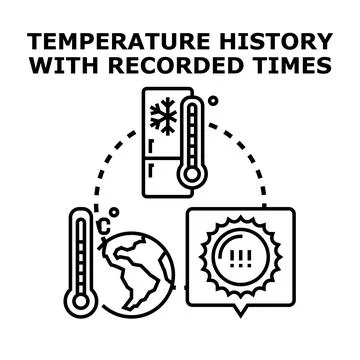 Recording temperature history for climate control and warning Stock Illustration