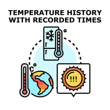 Recording temperature history for climate control and warning Stock Illustration