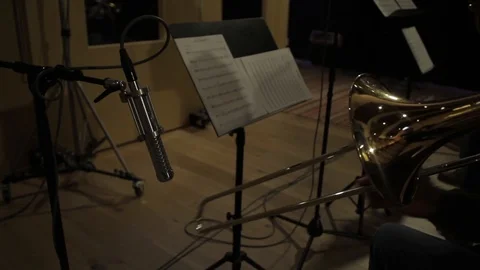 Recording Trombone 1 Stock Footage 88604503