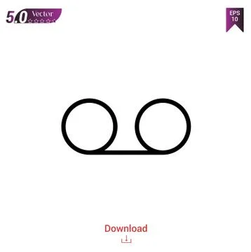 Recording vector icon. Best modern, simple, isolated, flat icon for website d Stock Illustration