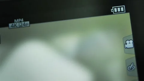 Recording video on camera display Video stock 334967830