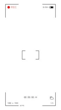 Recording Video Interface Timer Battery Vertical Camera Frame Screen Video .. Stock Illustration