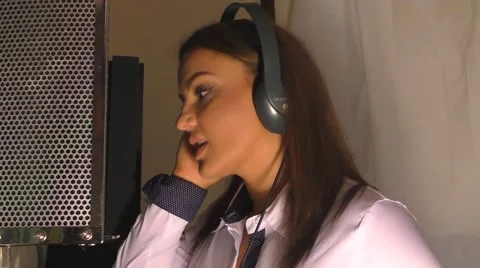 Recording Vocalist Stock Footage 58823545