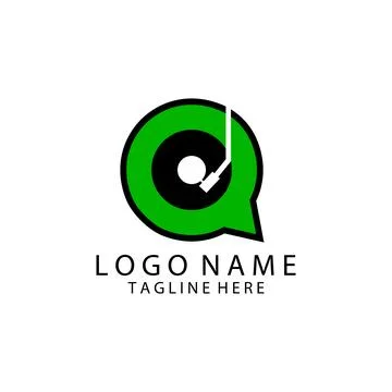 Records chat logo design vector Stock Illustration