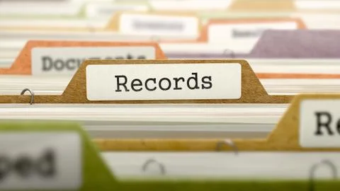 Records Concept on Folder Register Stockillustratie