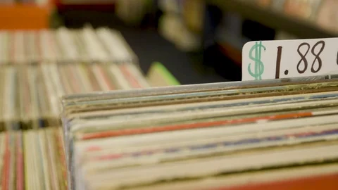 Records Discount Bin Stock Footage 80260680