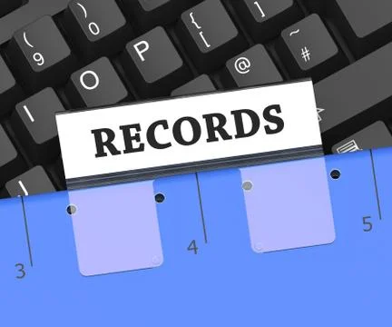 Records File Indicates Files Folder And Notes 3d Rendering Stock Illustration