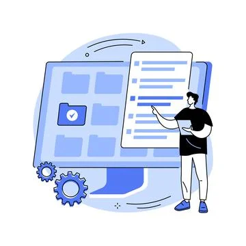 Records management abstract concept vector illustration. Stock Illustration