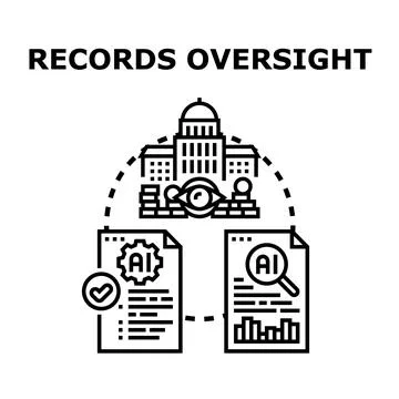 Records oversight illustrating data management and regulation Stock Illustration