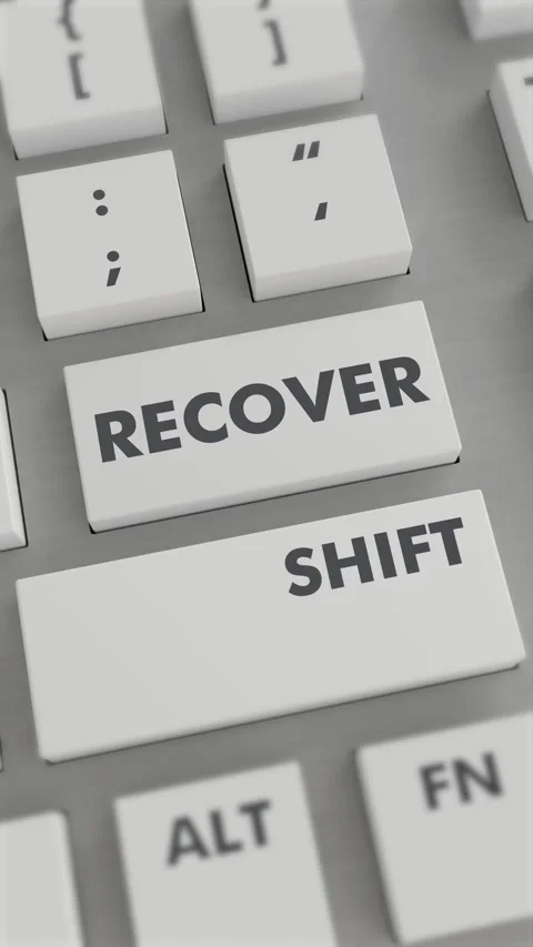RECOVER BUTTON PRESSING ON KEYBOARD Vertical Video Stock Footage 302440989