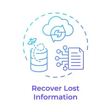 Recover lost information blue gradient concept icon Stock Illustration