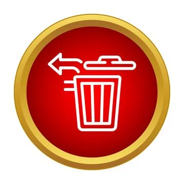 Recovering deleted items from a trash bin icon Stock Illustration