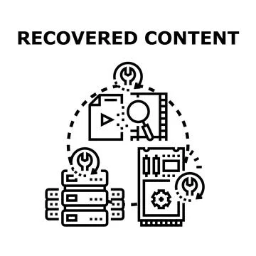 Recovering digital content from damaged data storage system Stock Illustration