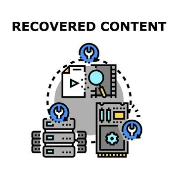 Recovering digital content from damaged data storage system Stock Illustration
