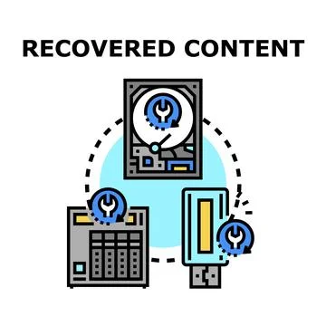 Recovering digital data from storage device Stock Illustration