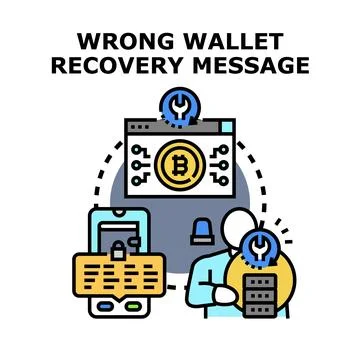 Recovering lost cryptocurrency wallet access code Stock Illustration