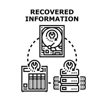 Recovering lost digital information from computer systems icon 스톡 일러스트