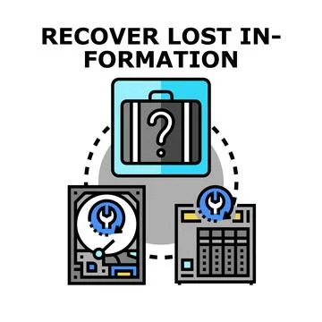 Recovering lost information data rescue concept Stock Illustration