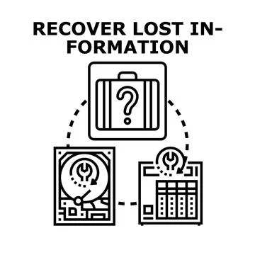 Recovering lost information data rescue concept Stock Illustration