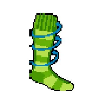 Recovery compression socks pixel art vector illustration Stock Illustration