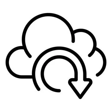 Recovery data cloud icon, outline style 스톡 일러스트