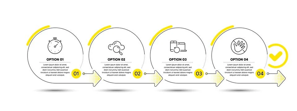 Recovery devices, Timer and Cloud computing icons set. Do not touch sign. Vector Stock Illustration